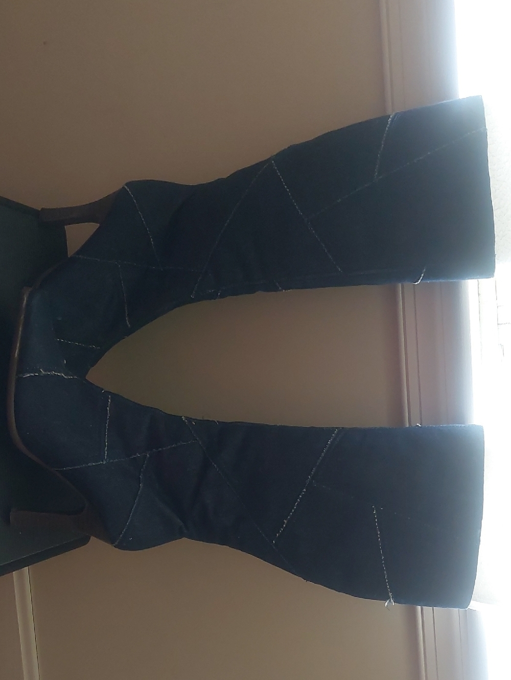 Tall Blue Denium  Knee Boots